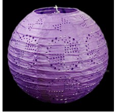 Бумажный фонарик с рисунком фиолетовый 25 см. 0924-27